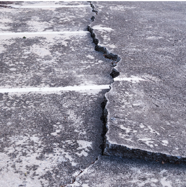 Cracks in concrete could be a sign of subsidence