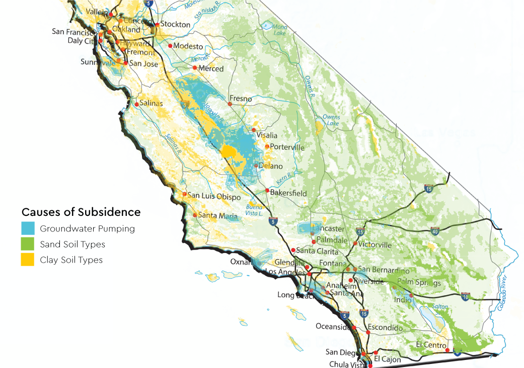 subsidence maps for california